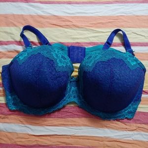 Torrid Blue and Teal Demi Bra 46D